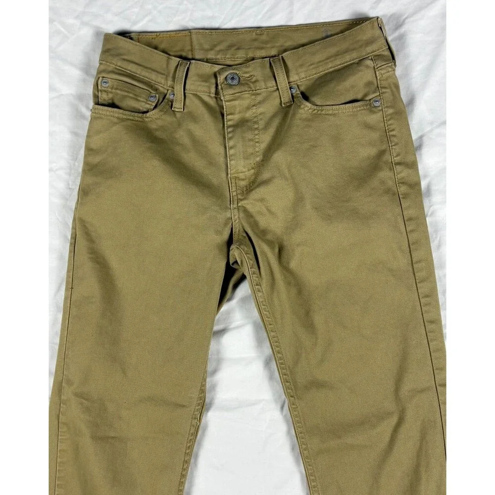 Levi's 511 Men's 29x32 Slim Fit Khaki Tan Stretch Pants WaterLess 04511-3376